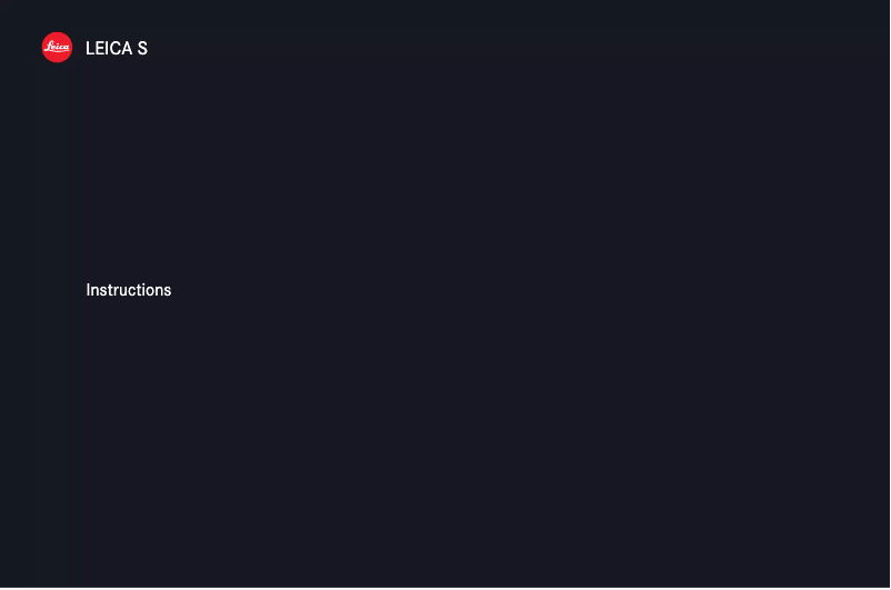 Page 1 de la notice Manuel utilisateur Leica S