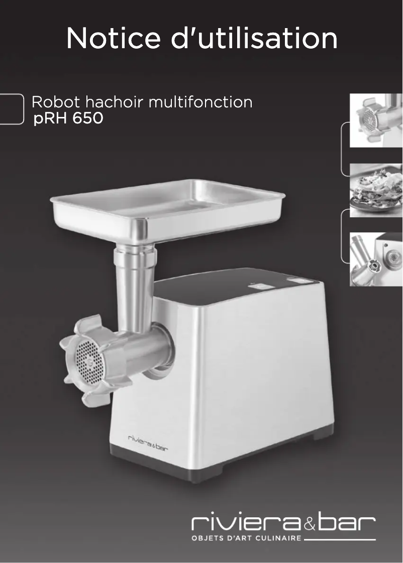 Page 1 de la notice Manuel utilisateur Riviera & Bar PRH650