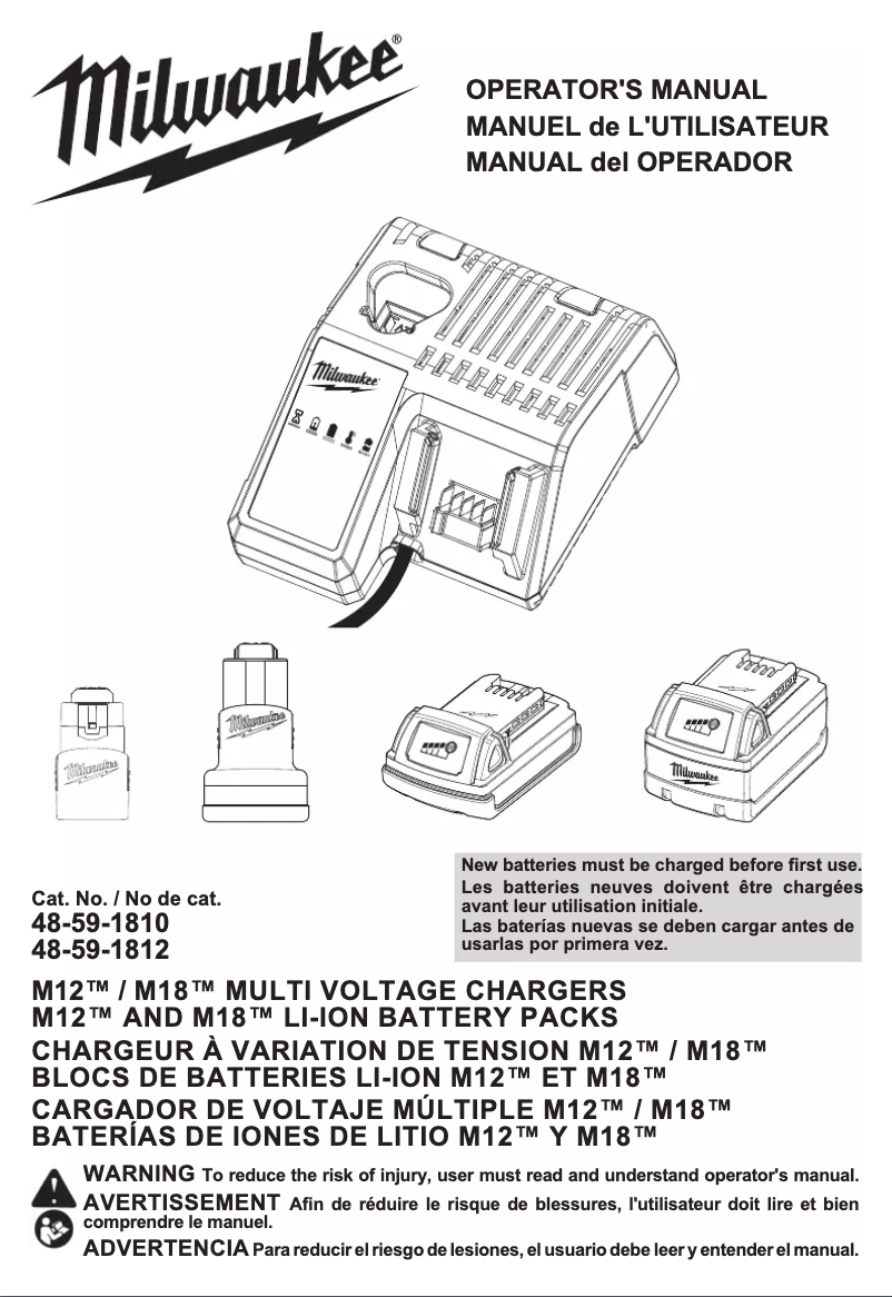 Page 1 de la notice Manuel utilisateur Milwaukee 48-59-1812
