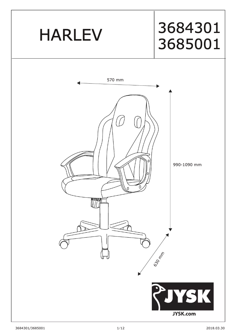 Image de la première page du manuel de l'appareil Harlev