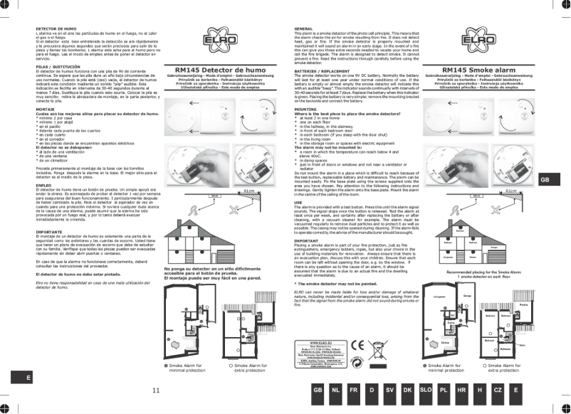 Page n°1 - Manuel utilisateur Elro RM145