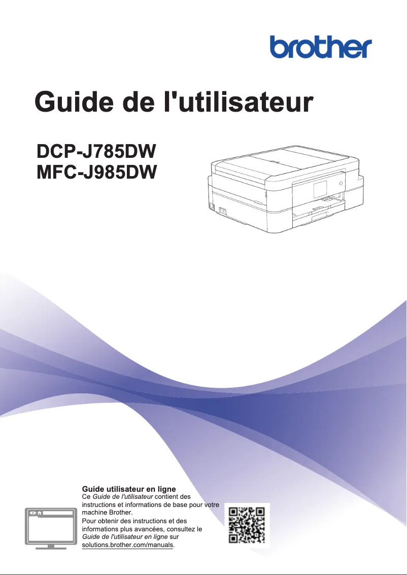 Page 1 de la notice Manuel utilisateur Brother DCP-J785DW
