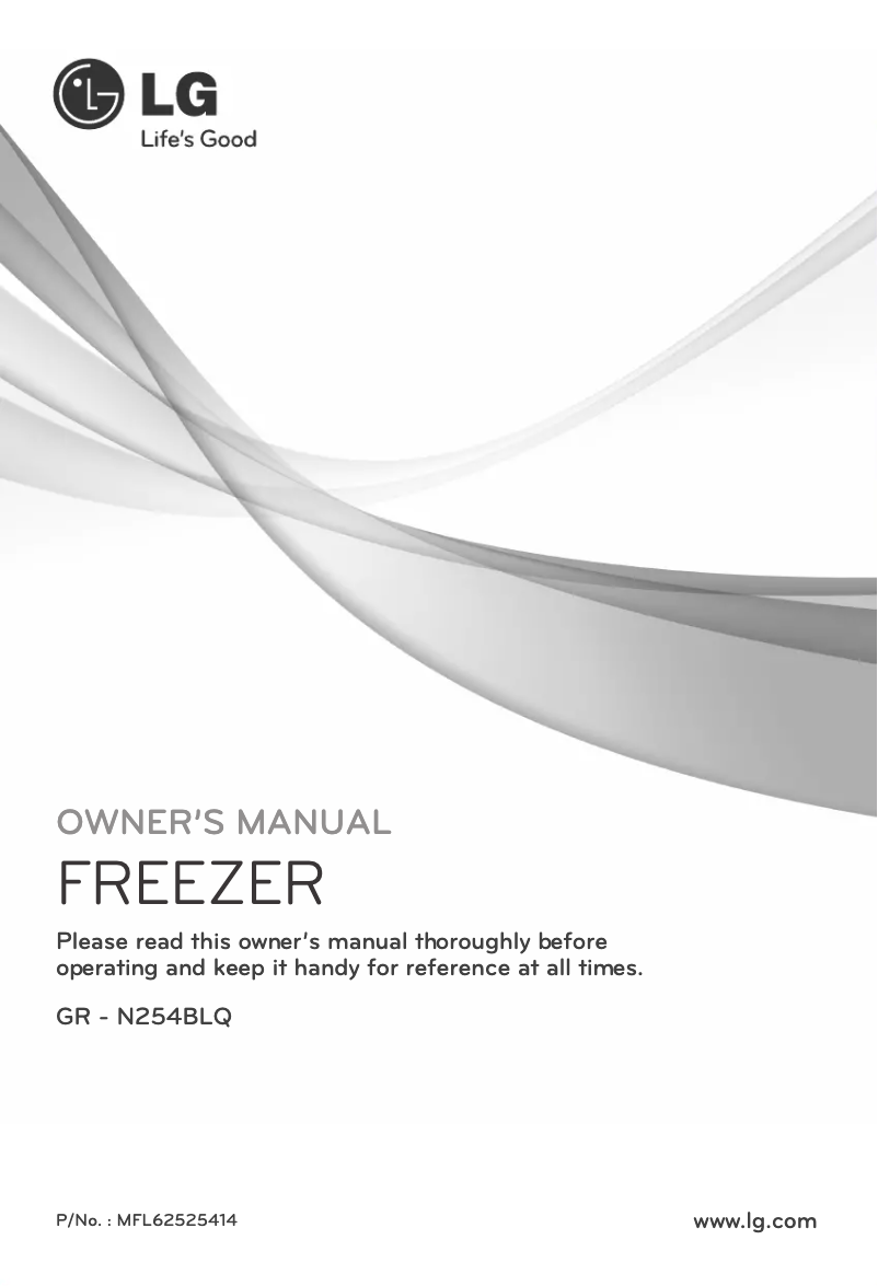 Image de la première page du manuel de l'appareil GR-N254BLQ