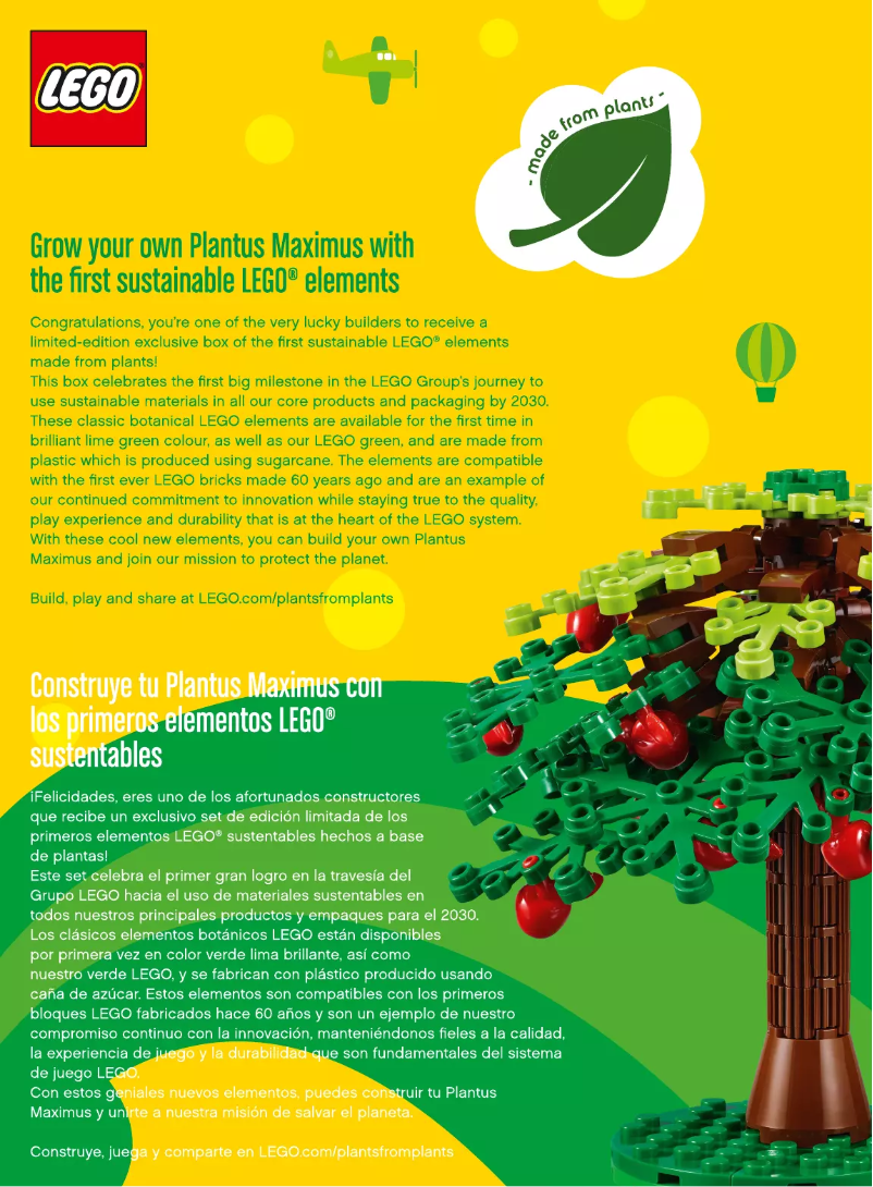 Page n°1 - Manuel utilisateur Lego Plants from Plants 40320