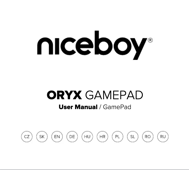 Page 1 de la notice Manuel utilisateur Niceboy ORYX GamePad