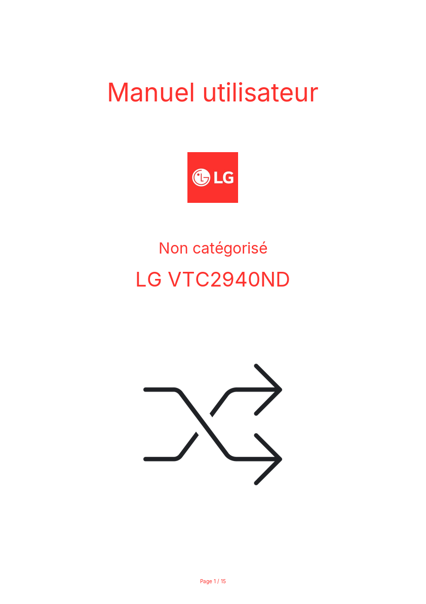 Page n°1 - Manuel utilisateur LG VTC2940ND