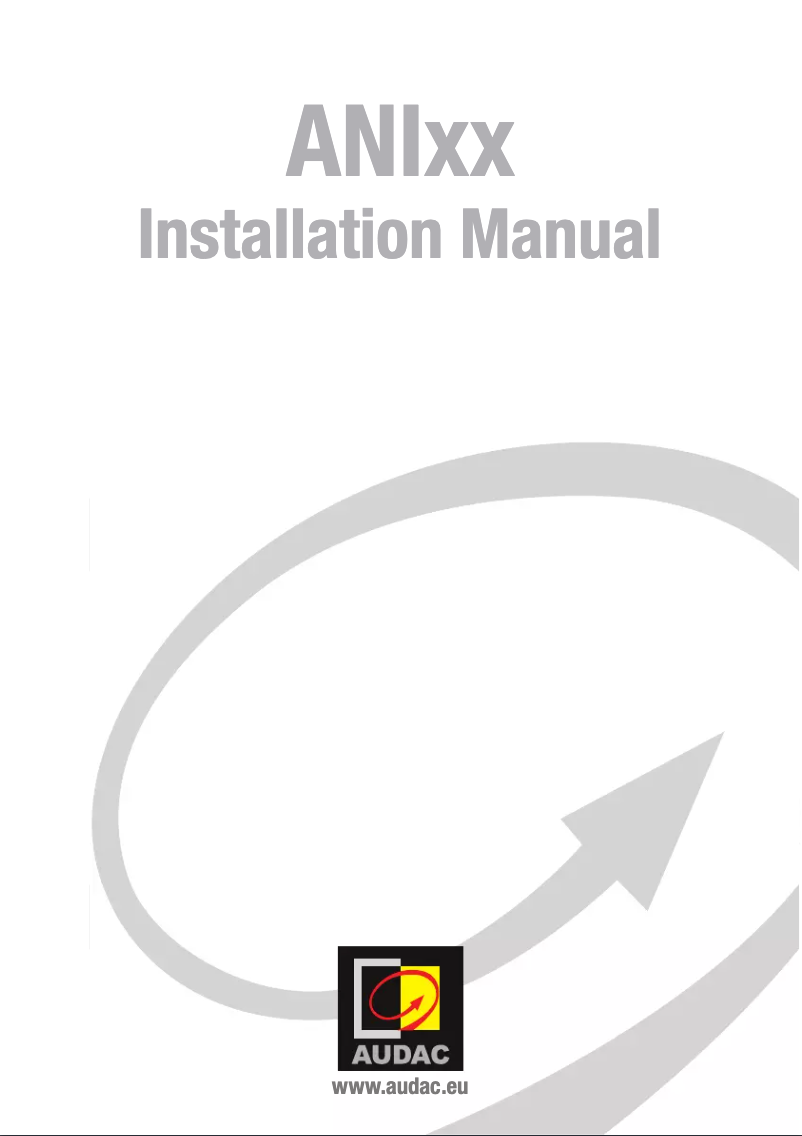 Page n°1 - Manuel utilisateur Audac ANI44