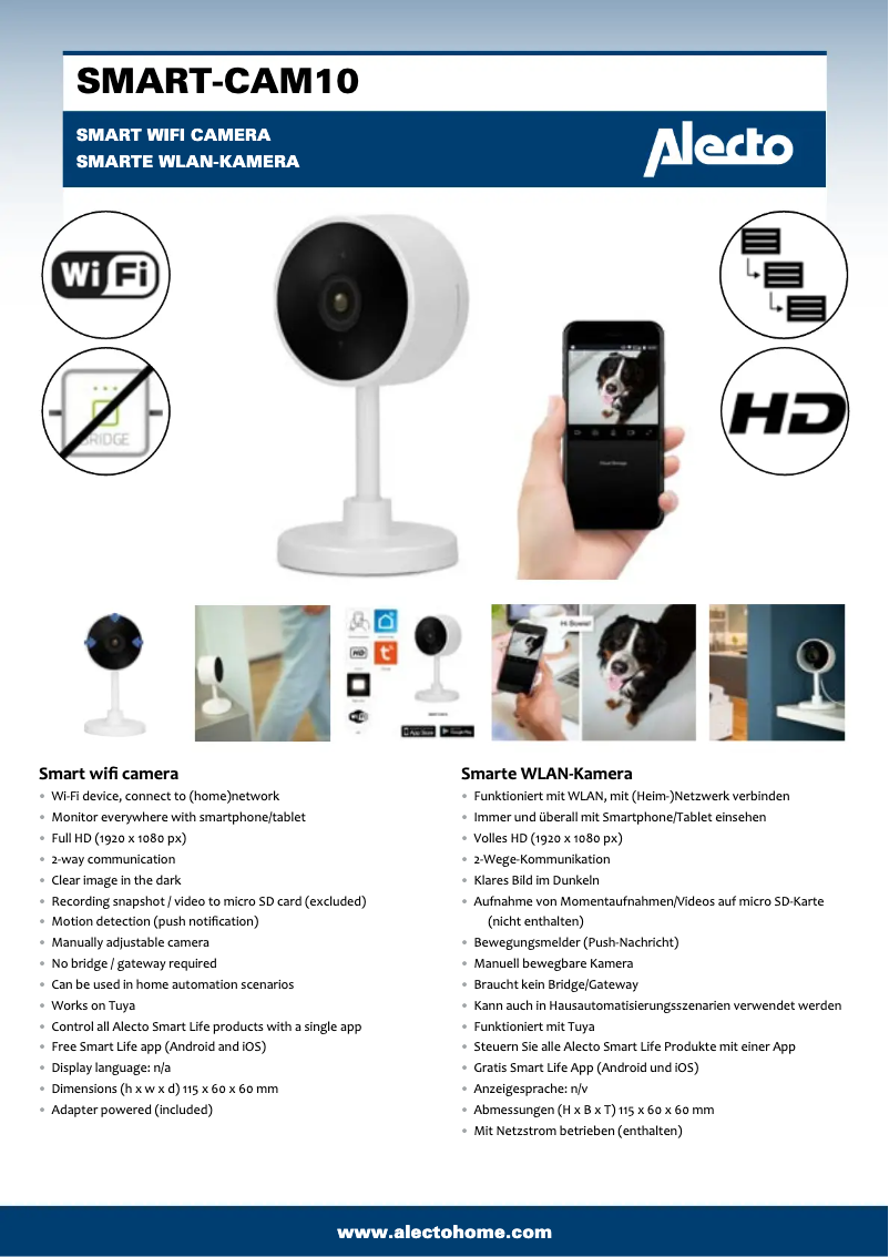 Page n°1 - Manuel utilisateur Alecto SMART-CAM10