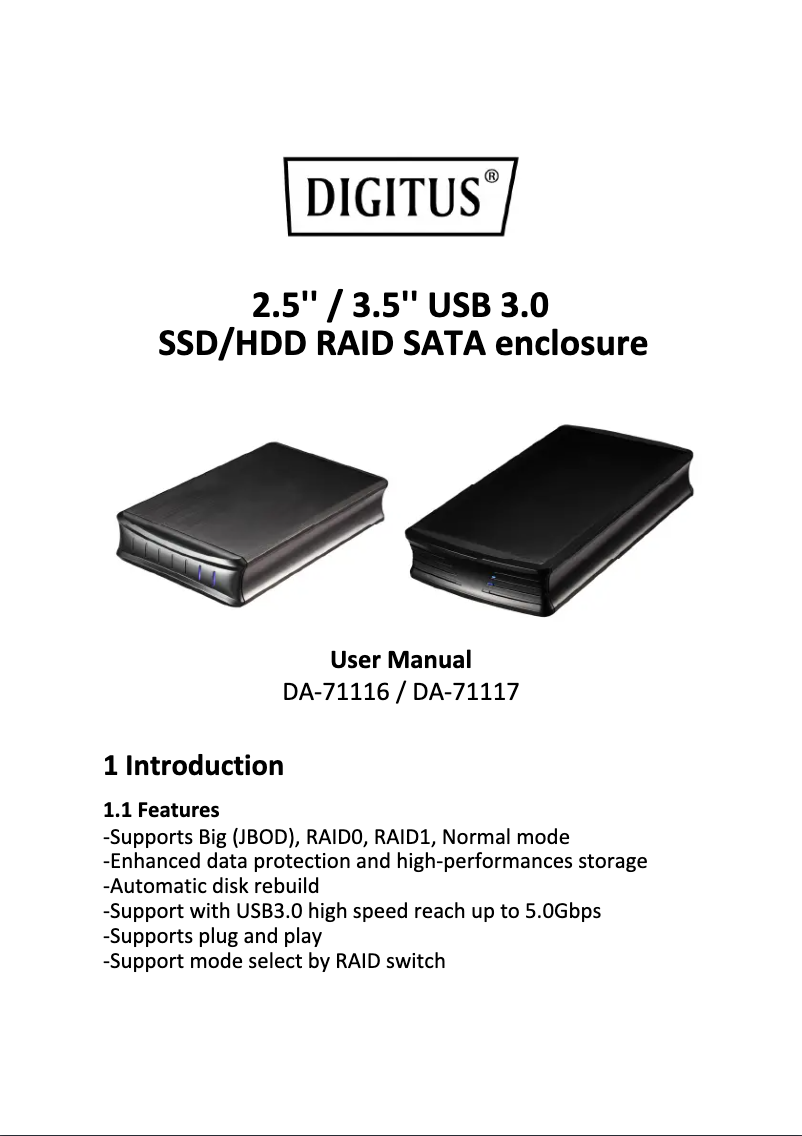 Page n°1 - Manuel utilisateur Digitus DA-71116