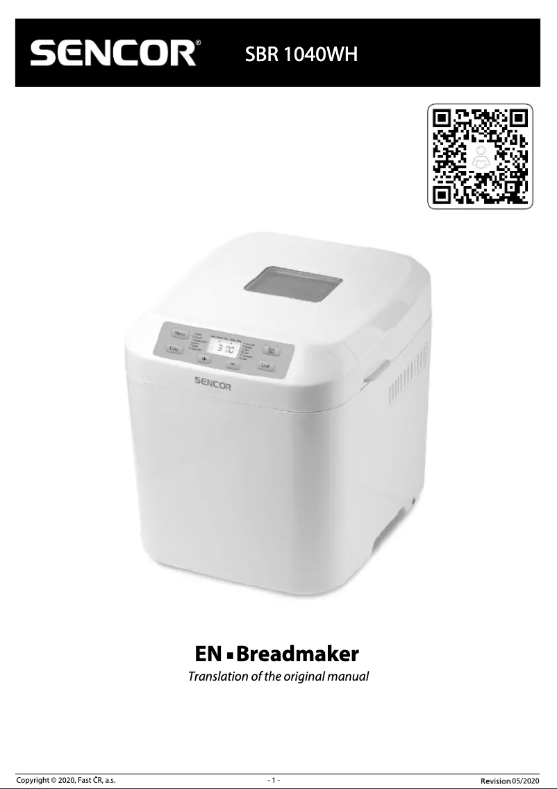 Page n°1 - Manuel utilisateur Sencor SBR 1040WH