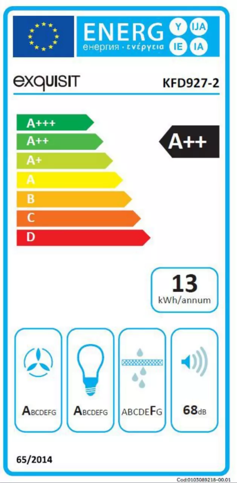 Page 1 de la notice Manuel utilisateur Exquisit KFD927-2