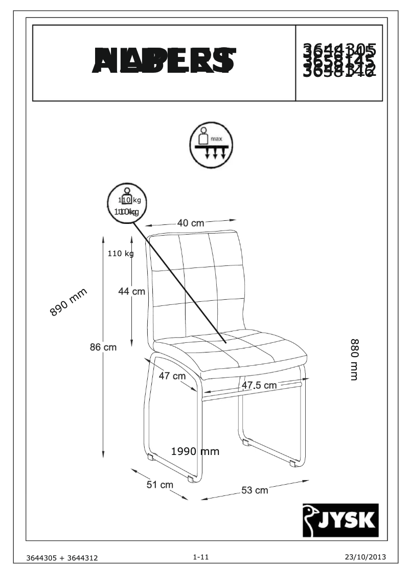 Page 1 de la notice Manuel utilisateur JYSK Albert