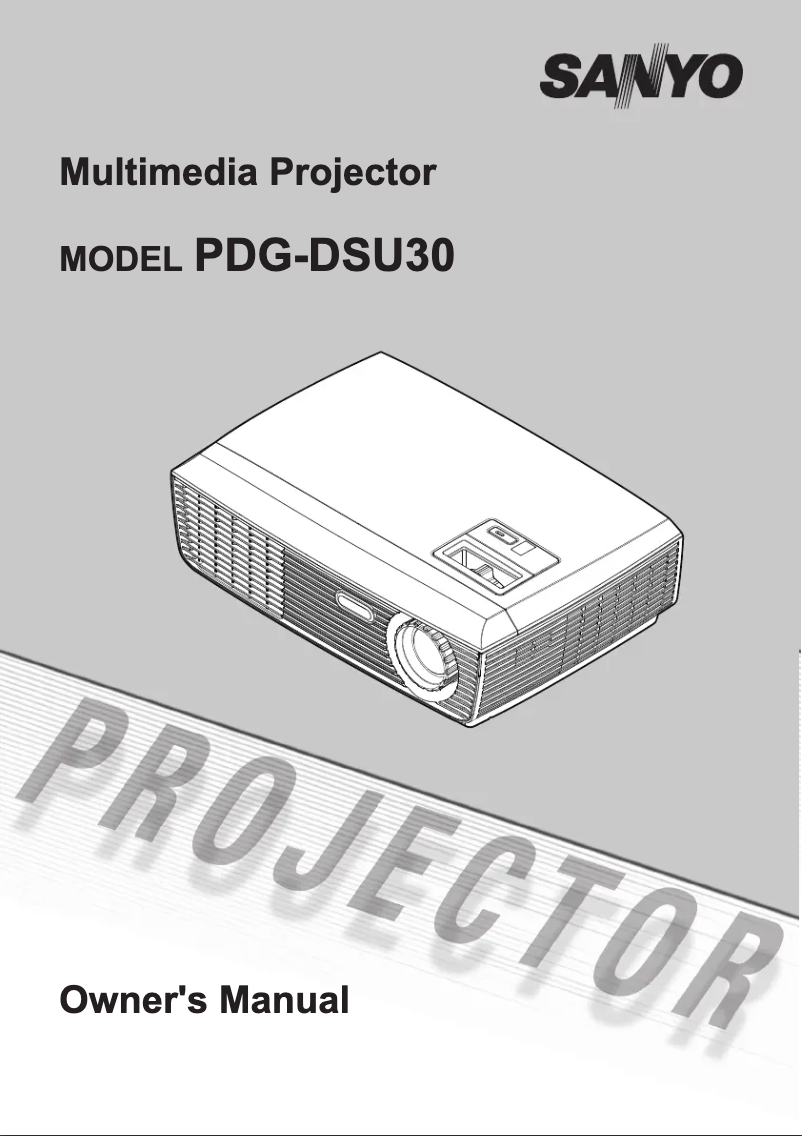 Page n°1 - Manuel utilisateur Sanyo PDG-DSU30