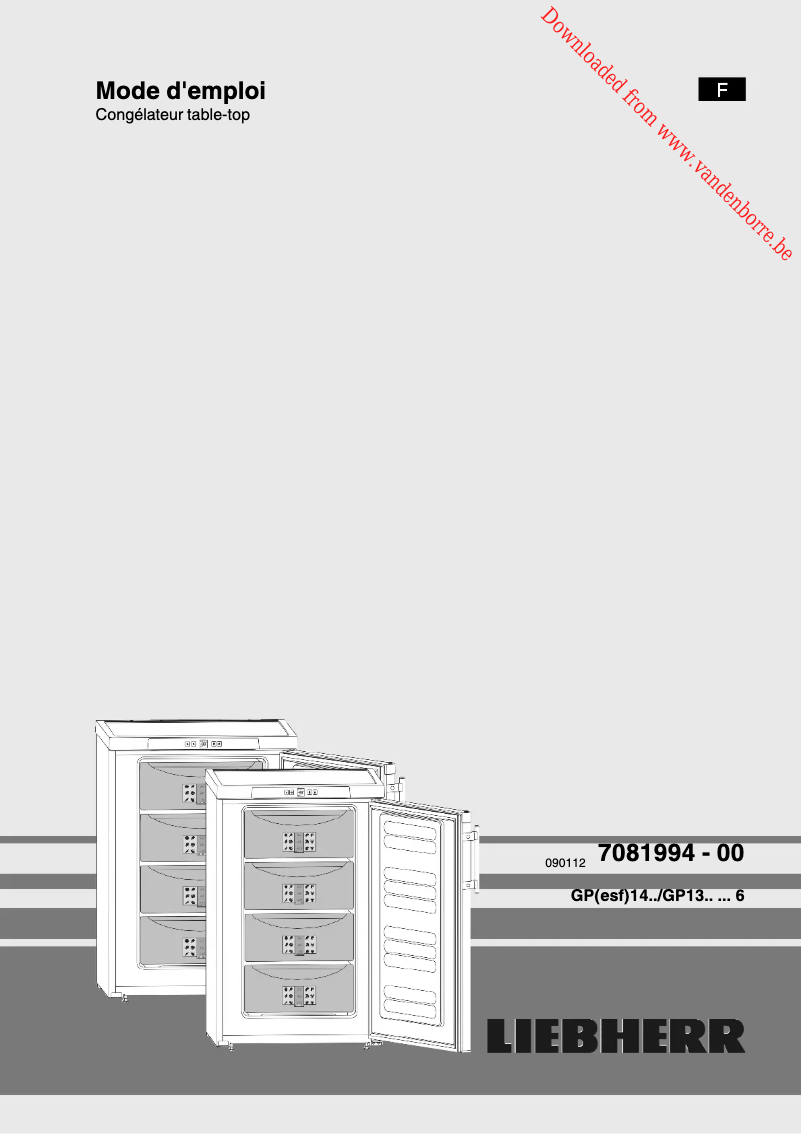 Page n°1 - Manuel utilisateur Liebherr GPESF 1476