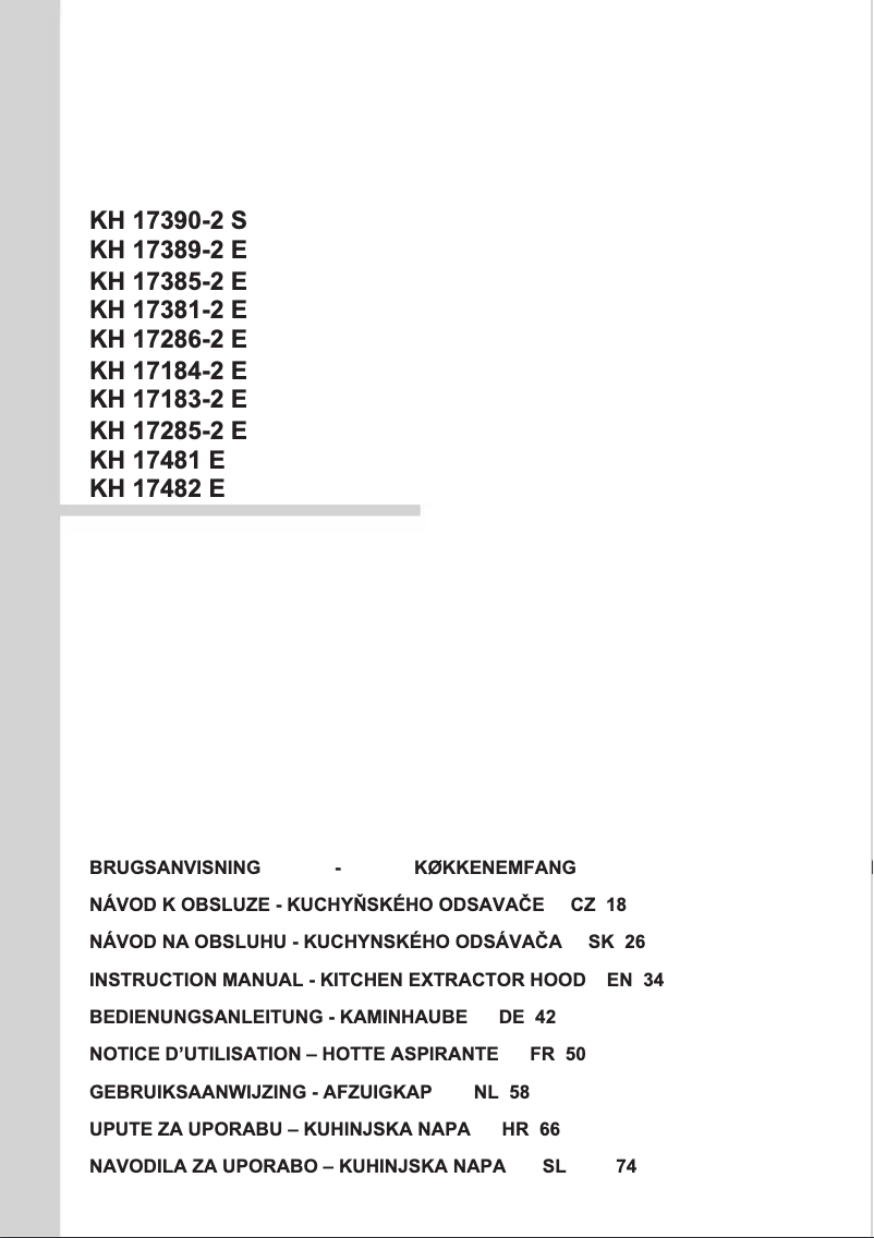 Page 1 de la notice Manuel utilisateur Amica = KH 17285-2 E