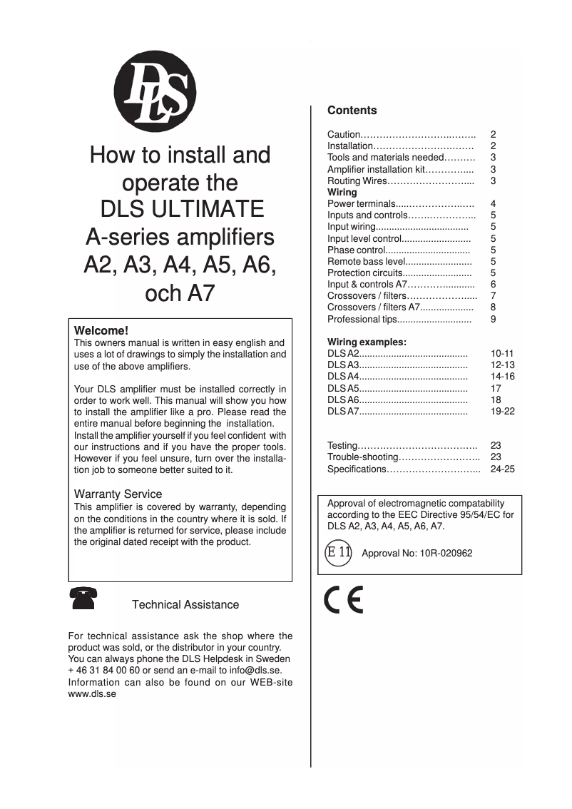 Page 1 de la notice Manuel utilisateur DLS A5