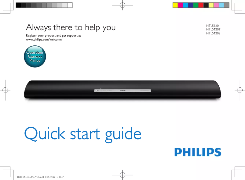 Page n°1 - Guide de démarrage rapide Philips HTL5120