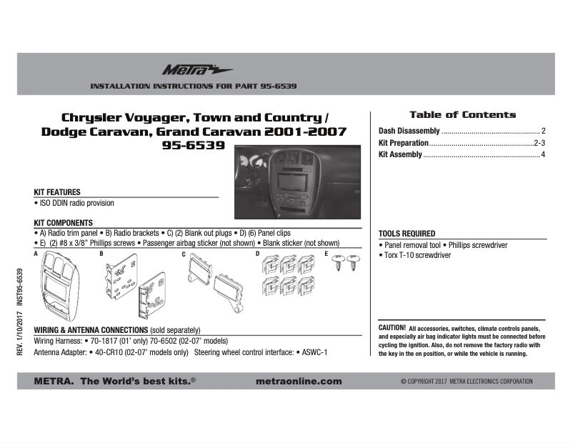 Página 1 del manual Manual de usuario Metra 95-6539
