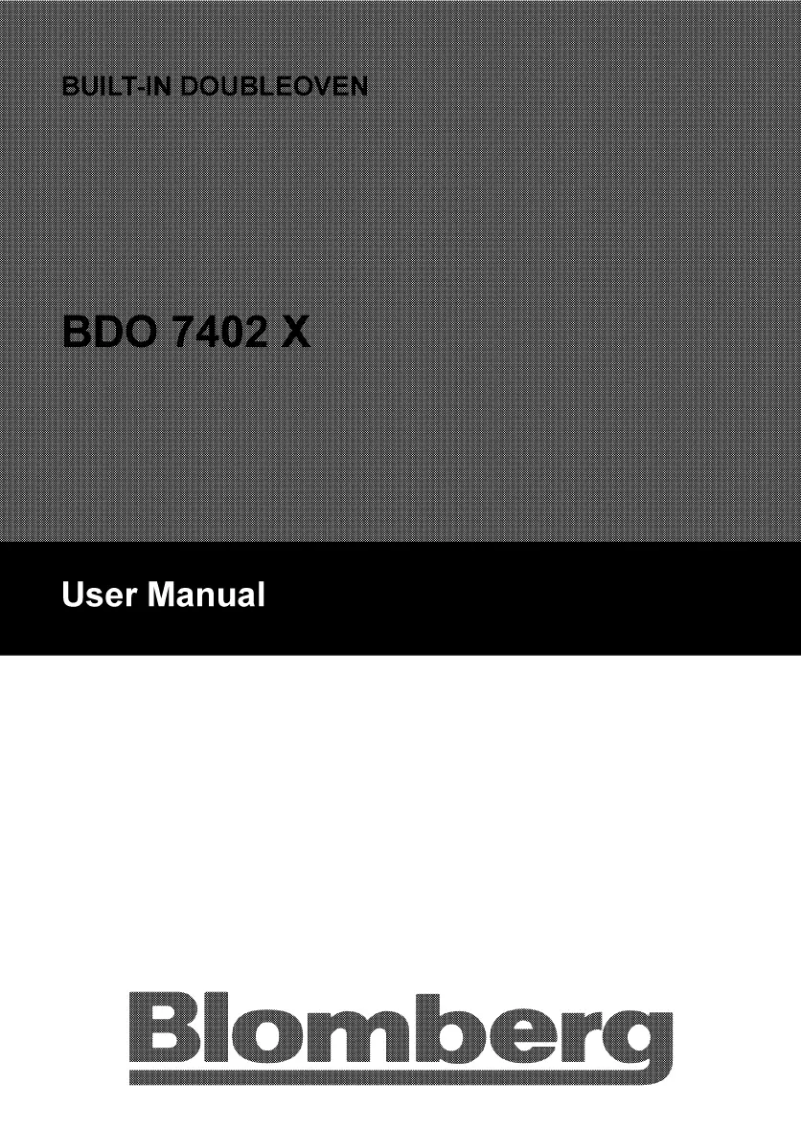 Page n°1 - Manuel utilisateur Blomberg BDO 7402 X