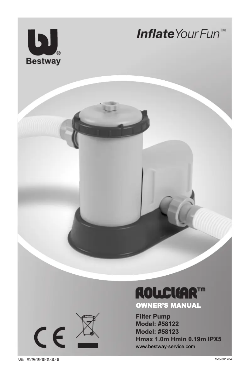 Page n°1 - Manuel utilisateur Bestway Flowclear 58123