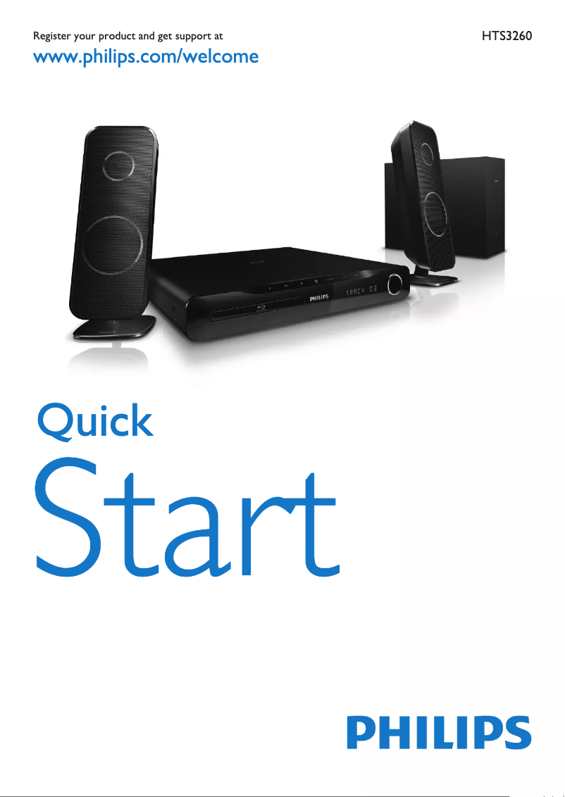Page 1 de la notice Guide de démarrage rapide Philips HTS3260