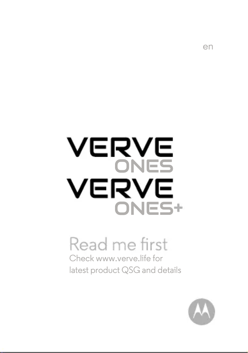 Image de la première page du manuel de l'appareil Verve Ones