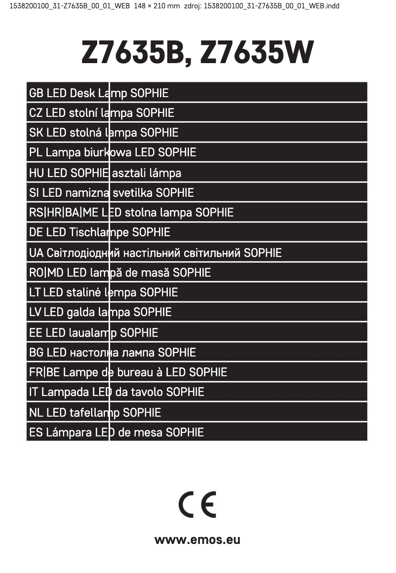 Page 1 de la notice Manuel utilisateur Emos Z7635B