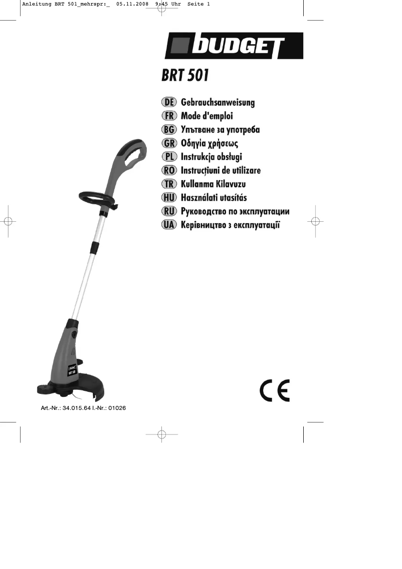 Page 1 de la notice Manuel utilisateur Budget BRT 501