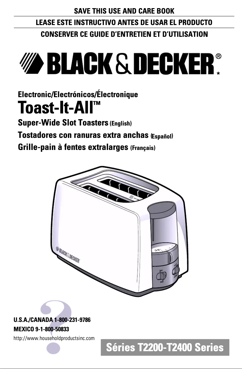 Page n°1 - Manuel utilisateur Black & Decker T2400
