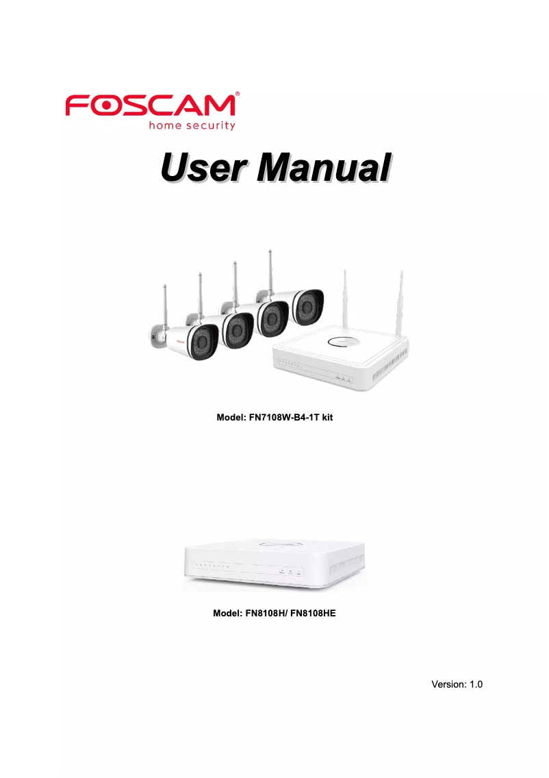 Page 1 de la notice Manuel utilisateur Foscam FN8108H