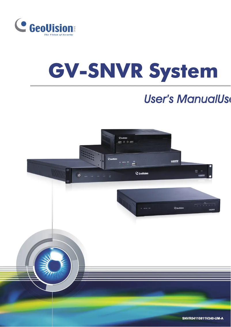 Page n°1 - Manuel utilisateur Geovision GV-SNVR0811