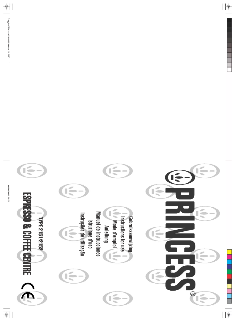 Page 1 de la notice Manuel utilisateur Princess Espresso & Coffee Centre 242151