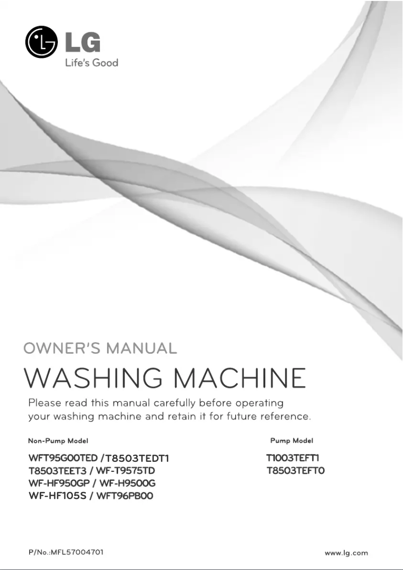 Page 1 de la notice Manuel utilisateur LG WF-HF105S