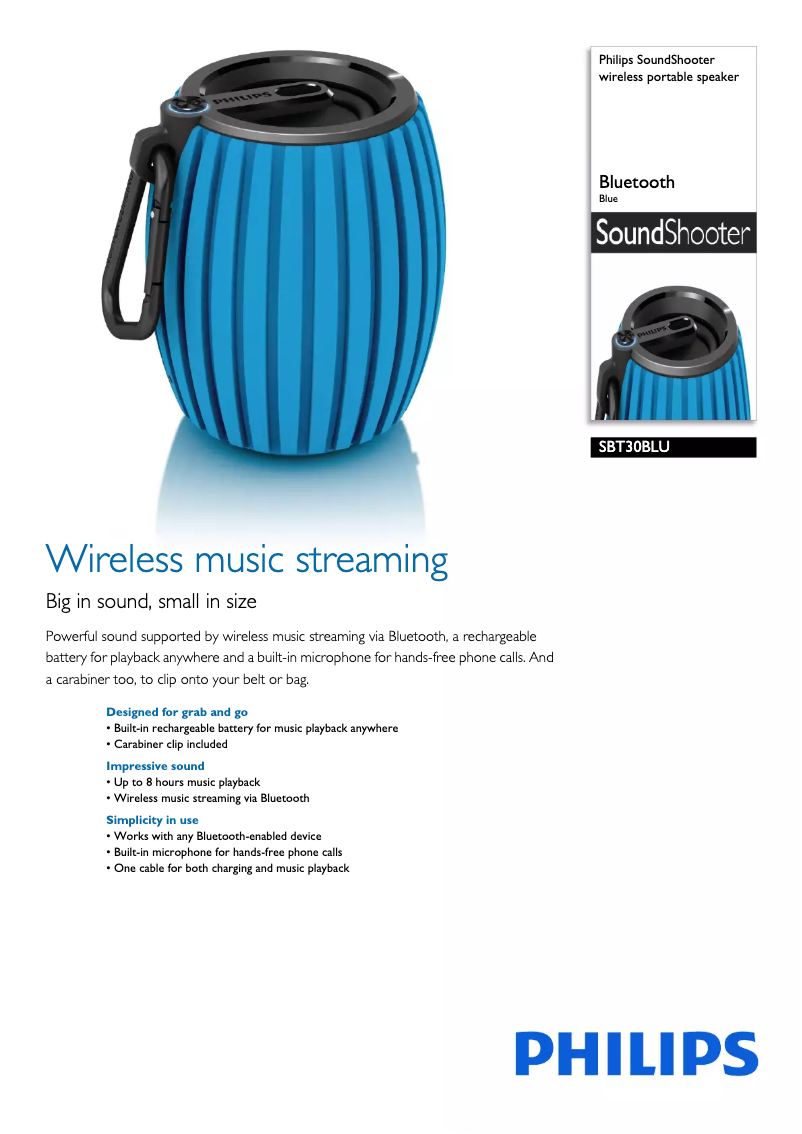 Page n°1 - Brochure Philips SoundShooter SBT30