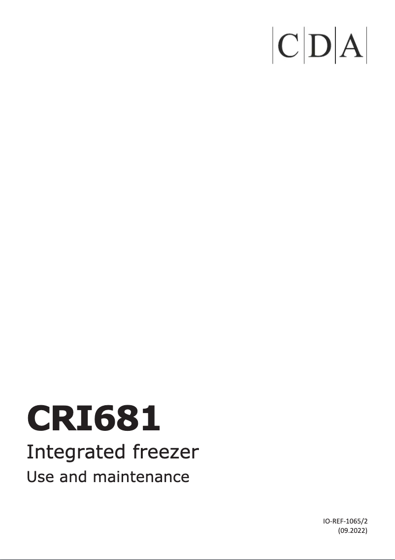 Page n°1 - Manuel utilisateur CDA CRI681