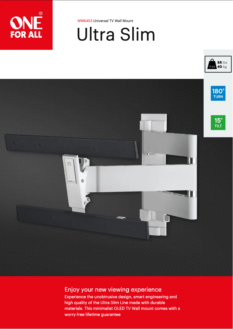 Page 1 de la notice Fiche technique One for all WM6453