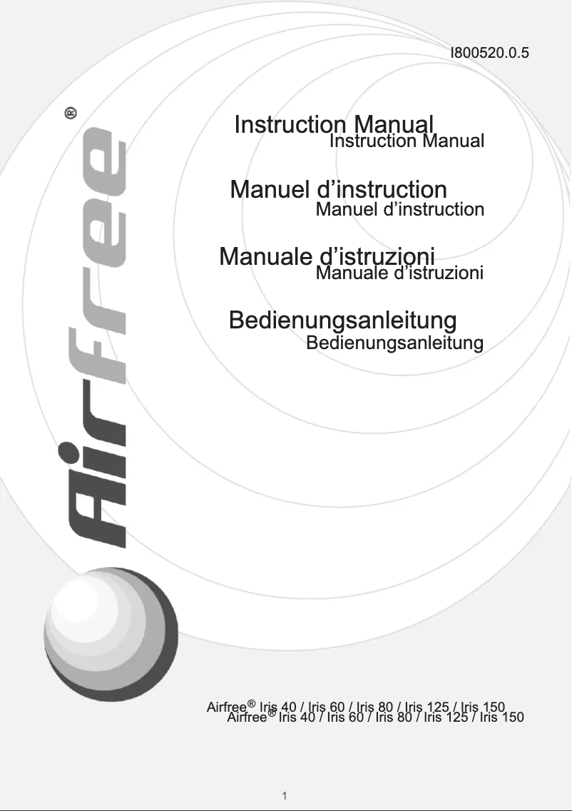 Page n°1 - Manuel utilisateur Airfree Iris 150