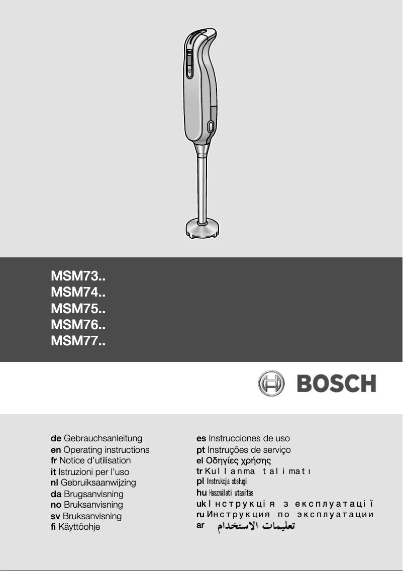 Page 1 de la notice Manuel utilisateur Bosch MSM7401 mixxo quattro