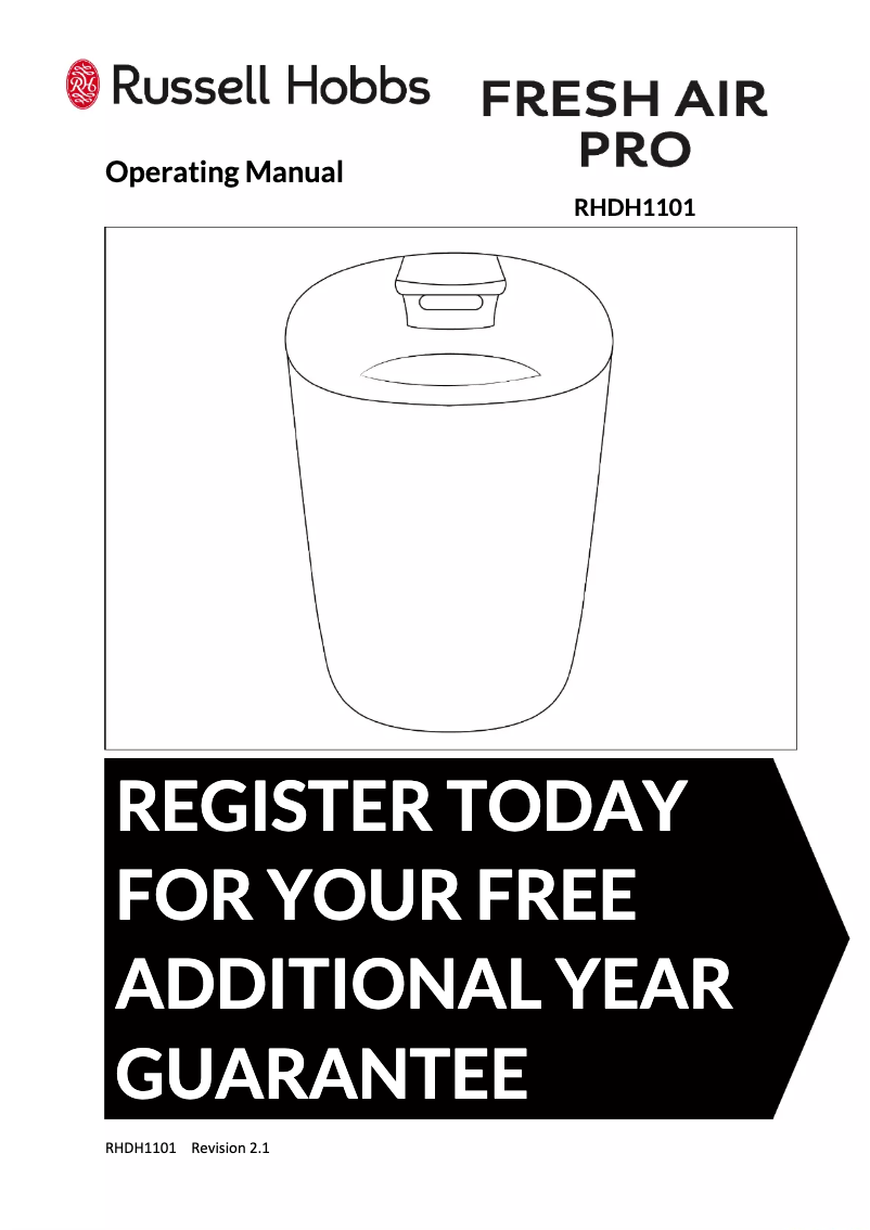 Page 1 de la notice Manuel utilisateur Russell Hobbs Fresh Air Pro RHDH1101