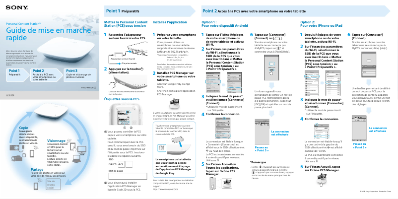 Page 1 de la notice Manuel utilisateur Sony LLS-201