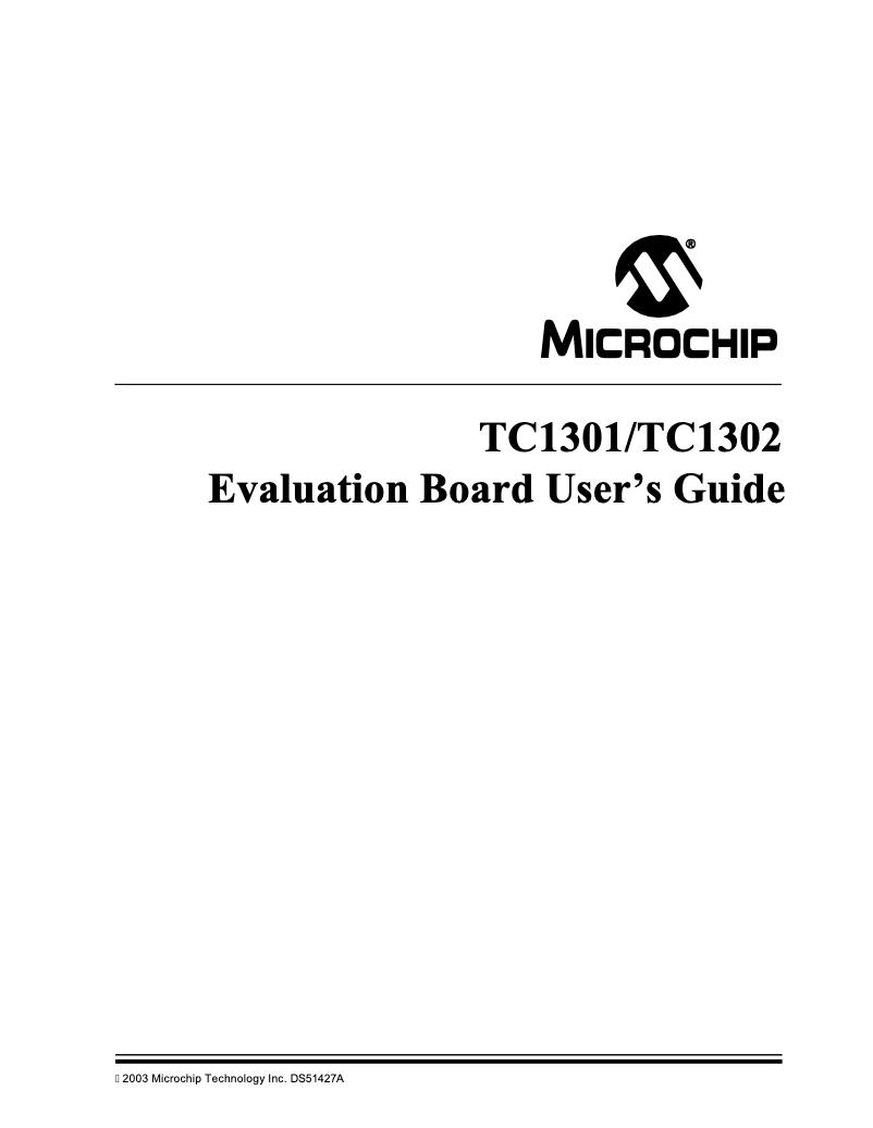 Page 1 de la notice Manuel utilisateur Microchip TC1301/TC1302