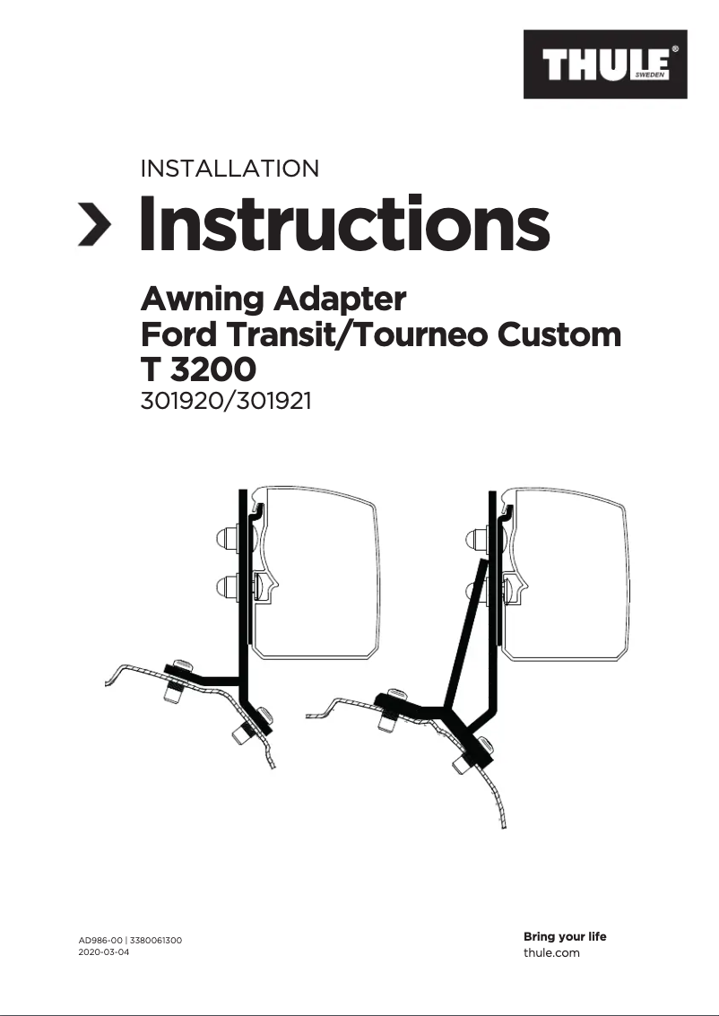 Page 1 de la notice Manuel utilisateur Thule Adapter 301920