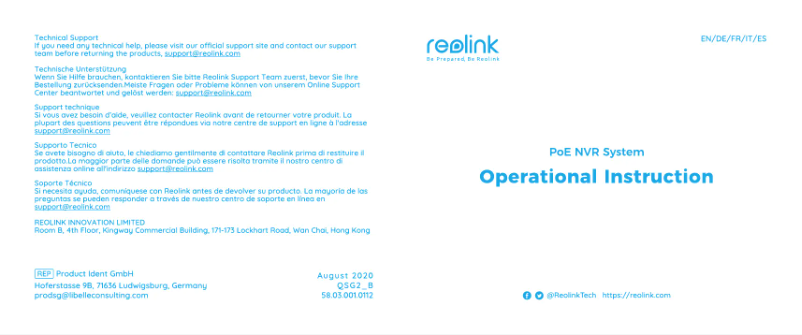 Page 1 de la notice Manuel utilisateur Reolink RLK16-1200D8-A