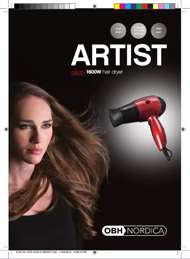 Page 1 de la notice Manuel utilisateur OBH Nordica Artist Alize