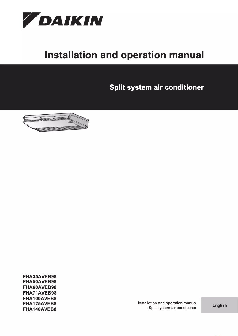Imagen de la primera página del manual del dispositivo FHA125AVEB
