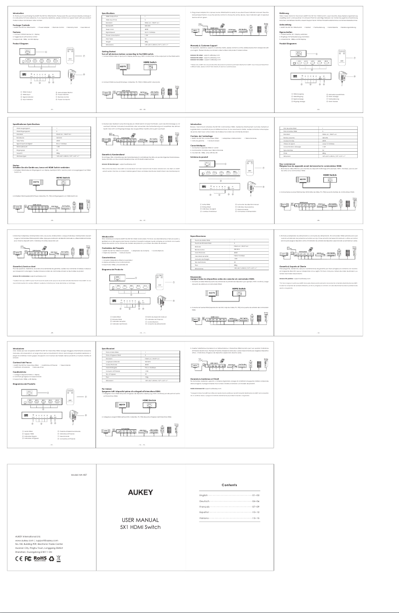 Imagen de la primera página del manual del dispositivo HA-H07