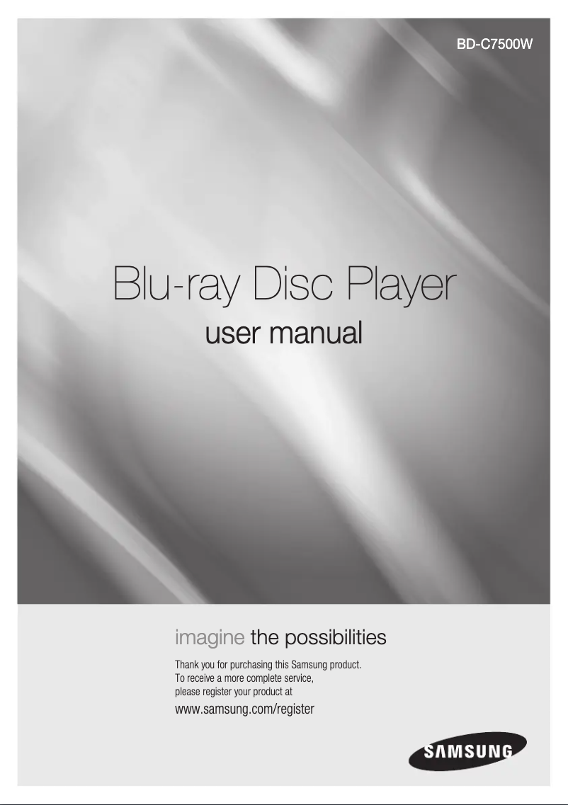 Page n°1 - Manuel utilisateur Samsung BD-C7500W
