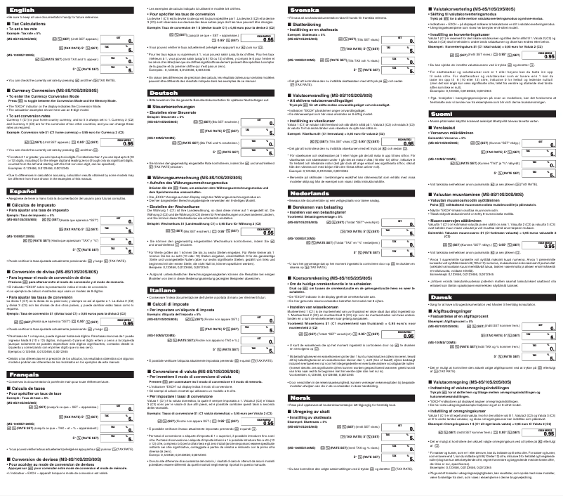 Page 1 de la notice Manuel utilisateur Casio MS-100S