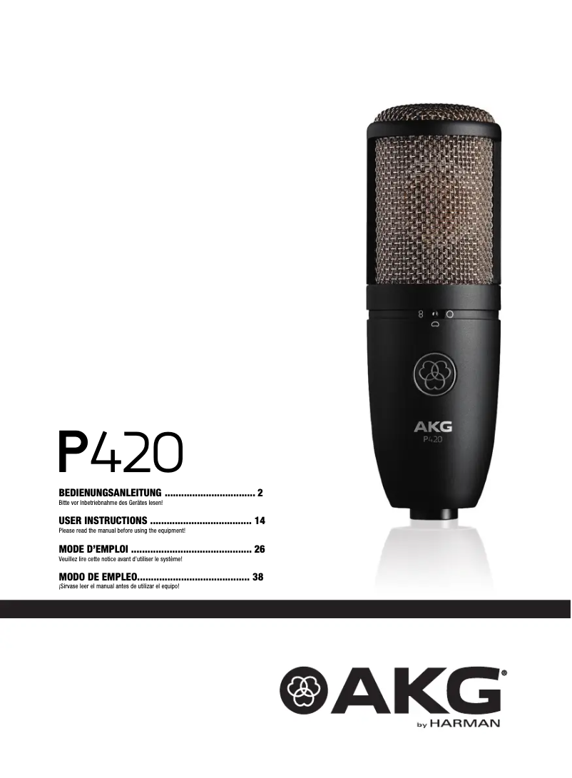 Page n°1 - Manuel utilisateur AKG P420