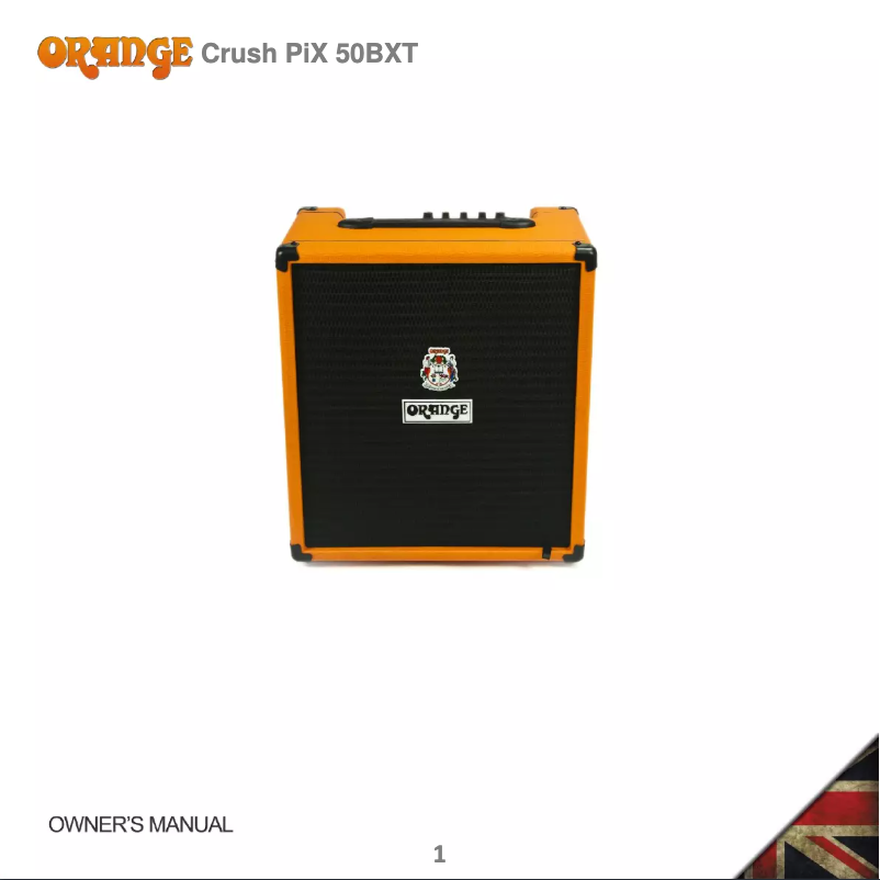 Page 1 de la notice Manuel utilisateur Orange Crush PiX 50BXT